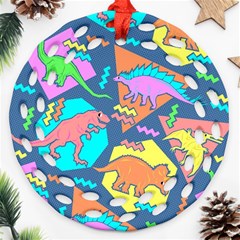 Dinosaur Pattern Ornament (round Filigree)