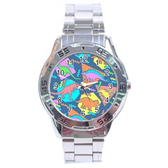 Dinosaur Pattern Stainless Steel Analogue Watch by Wav3s