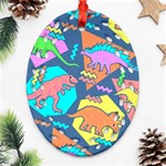 Dinosaur Pattern Ornament (Oval Filigree) Front