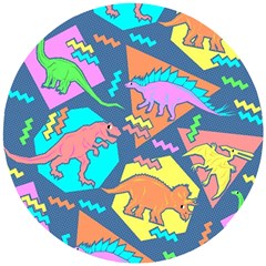 Dinosaur Pattern Wooden Puzzle Round by Wav3s