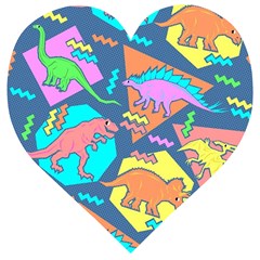 Dinosaur Pattern Wooden Puzzle Heart by Wav3s