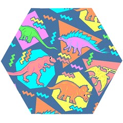 Dinosaur Pattern Wooden Puzzle Hexagon by Wav3s