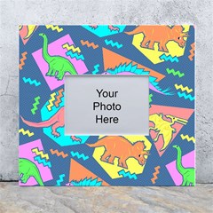 Dinosaur Pattern White Wall Photo Frame 5  X 7 