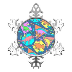 Dinosaur Pattern Metal Small Snowflake Ornament