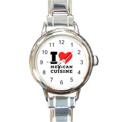 I Love Mexican Cuisine Round Italian Charm Watch by ilovewhateva