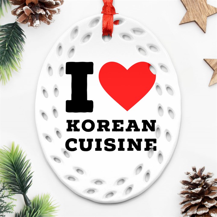 I love Korean cuisine Ornament (Oval Filigree)