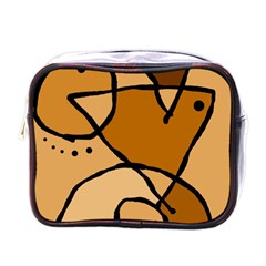 Mazipoodles In The Frame - Brown Mini Toiletries Bag (one Side) by Mazipoodles