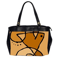 Mazipoodles In The Frame - Brown Oversize Office Handbag (2 Sides) by Mazipoodles