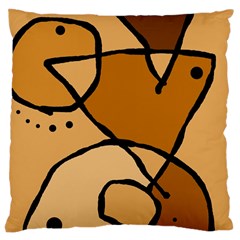 Mazipoodles In The Frame - Brown Large Cushion Case (one Side) by Mazipoodles