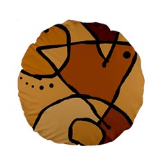 Mazipoodles In The Frame - Brown Standard 15  Premium Round Cushions by Mazipoodles