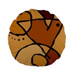 Mazipoodles In The Frame - Brown Standard 15  Premium Round Cushions Front