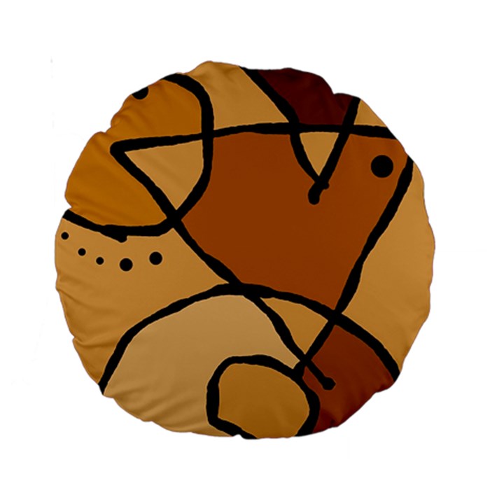 Mazipoodles In The Frame - Brown Standard 15  Premium Round Cushions