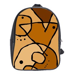 Mazipoodles In The Frame - Brown School Bag (xl) by Mazipoodles