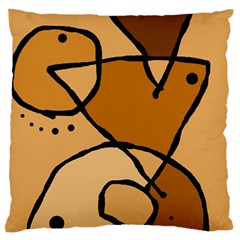 Mazipoodles In The Frame - Brown Large Premium Plush Fleece Cushion Case (one Side) by Mazipoodles