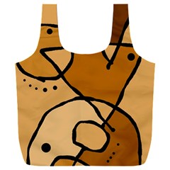 Mazipoodles In The Frame - Brown Full Print Recycle Bag (xxxl) by Mazipoodles