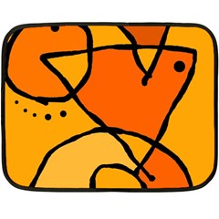 Mazipoodles In The Frame - Orange Two Sides Fleece Blanket (mini) by Mazipoodles