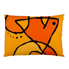 Mazipoodles In The Frame - Orange Pillow Case (two Sides) by Mazipoodles