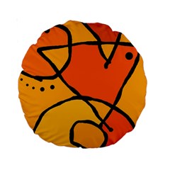 Mazipoodles In The Frame - Orange Standard 15  Premium Round Cushions by Mazipoodles