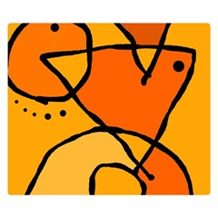 Mazipoodles In The Frame - Orange Two Sides Premium Plush Fleece Blanket (small) by Mazipoodles