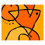 Mazipoodles In The Frame - Orange Two Sides Premium Plush Fleece Blanket (Small) 50 x40  Blanket Front