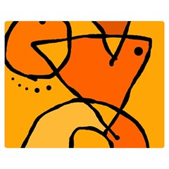 Mazipoodles In The Frame - Orange Two Sides Premium Plush Fleece Blanket (medium) by Mazipoodles