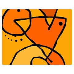 Mazipoodles In The Frame - Orange Premium Plush Fleece Blanket (medium) by Mazipoodles