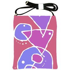 Mazipoodles In The Frame  - Pink Purple Shoulder Sling Bag by Mazipoodles