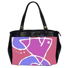 Mazipoodles In The Frame  - Pink Purple Oversize Office Handbag (2 Sides) by Mazipoodles