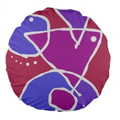 Mazipoodles In The Frame  - Pink Purple Large 18  Premium Round Cushions by Mazipoodles