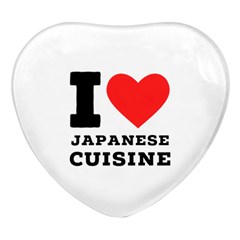 I Love Japanese Cuisine Heart Glass Fridge Magnet (4 Pack) by ilovewhateva