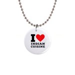 I love Indian cuisine 1  Button Necklace Front