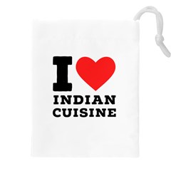 I Love Indian Cuisine Drawstring Pouch (4xl) by ilovewhateva