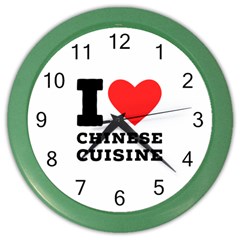 I Love Chinese Cuisine Color Wall Clock by ilovewhateva