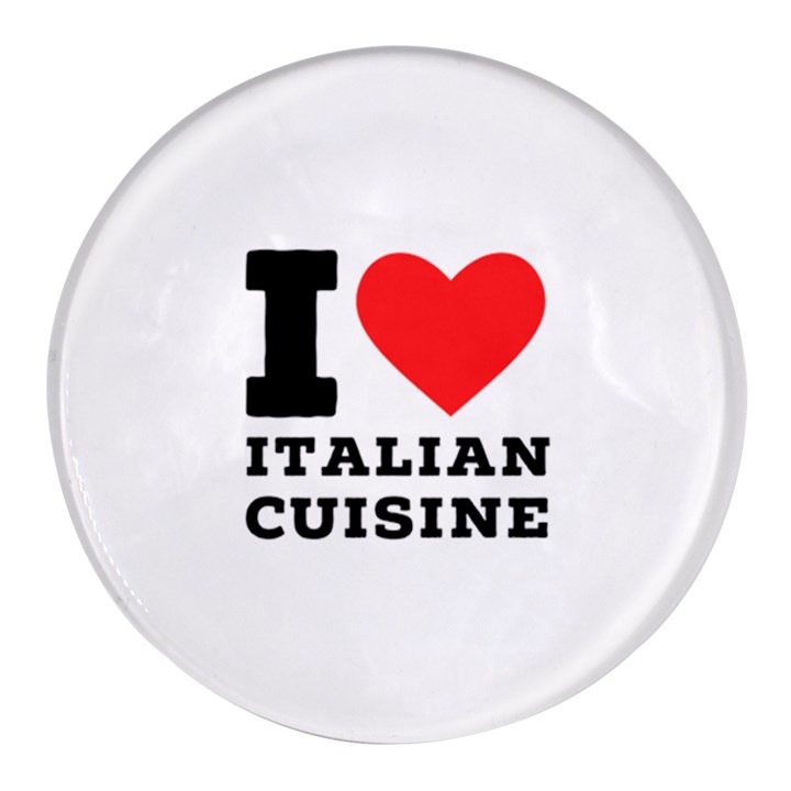 I love Italian cuisine Round Glass Fridge Magnet (4 pack)