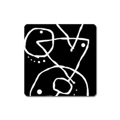 Mazipoodles In The Frame - Black White Square Magnet by Mazipoodles