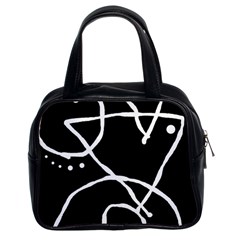 Mazipoodles In The Frame - Black White Classic Handbag (two Sides) by Mazipoodles