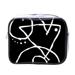 Mazipoodles In The Frame - Black White Mini Toiletries Bag (one Side) by Mazipoodles