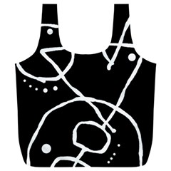 Mazipoodles In The Frame - Black White Full Print Recycle Bag (xxl) by Mazipoodles