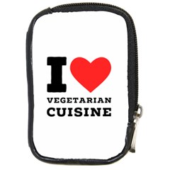 I Love Vegetarian Cuisine  Compact Camera Leather Case by ilovewhateva