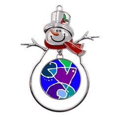 Mazipoodles In The Frame - Balanced Meal 2 Metal Snowman Ornament