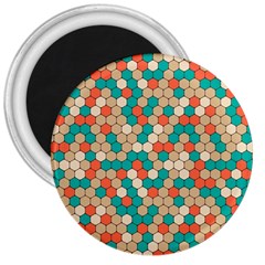 Multicolored Honeycomb Colorful Abstract Geometry 3  Magnets