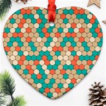 Multicolored Honeycomb Colorful Abstract Geometry Ornament (Heart) Front