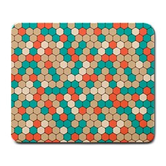 Multicolored Honeycomb Colorful Abstract Geometry Large Mousepad by Vaneshop