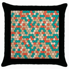 Multicolored Honeycomb Colorful Abstract Geometry Throw Pillow Case (black) by Vaneshop