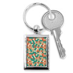 Multicolored Honeycomb Colorful Abstract Geometry Key Chain (Rectangle) Front