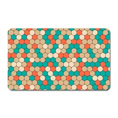 Multicolored Honeycomb Colorful Abstract Geometry Magnet (rectangular) by Vaneshop