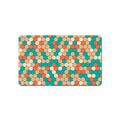 Multicolored Honeycomb Colorful Abstract Geometry Magnet (name Card) by Vaneshop