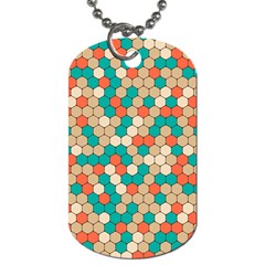 Multicolored Honeycomb Colorful Abstract Geometry Dog Tag (two Sides) by Vaneshop