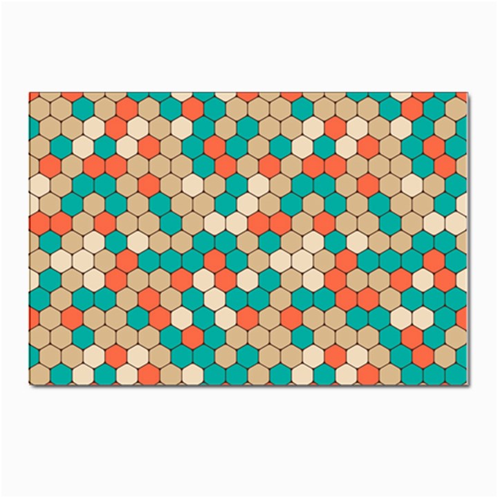 Multicolored Honeycomb Colorful Abstract Geometry Postcards 5  x 7  (Pkg of 10)