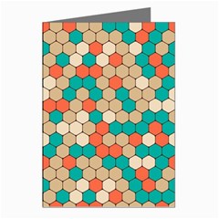 Multicolored Honeycomb Colorful Abstract Geometry Greeting Cards (pkg Of 8) by Vaneshop